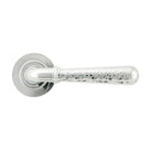 Polished Chrome Hammered Newbury Lever on Rose Set (Plain) - Unsprung | From The Anvil-Concealed-Yester Home