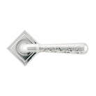 Polished Chrome Hammered Newbury Lever on Rose Set (Square) | From The Anvil-Concealed-Yester Home