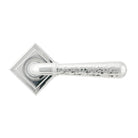 Polished Chrome Hammered Newbury Lever on Rose Set (Square) - Unsprung | From The Anvil - Concealed - From The Anvil - Yester Home