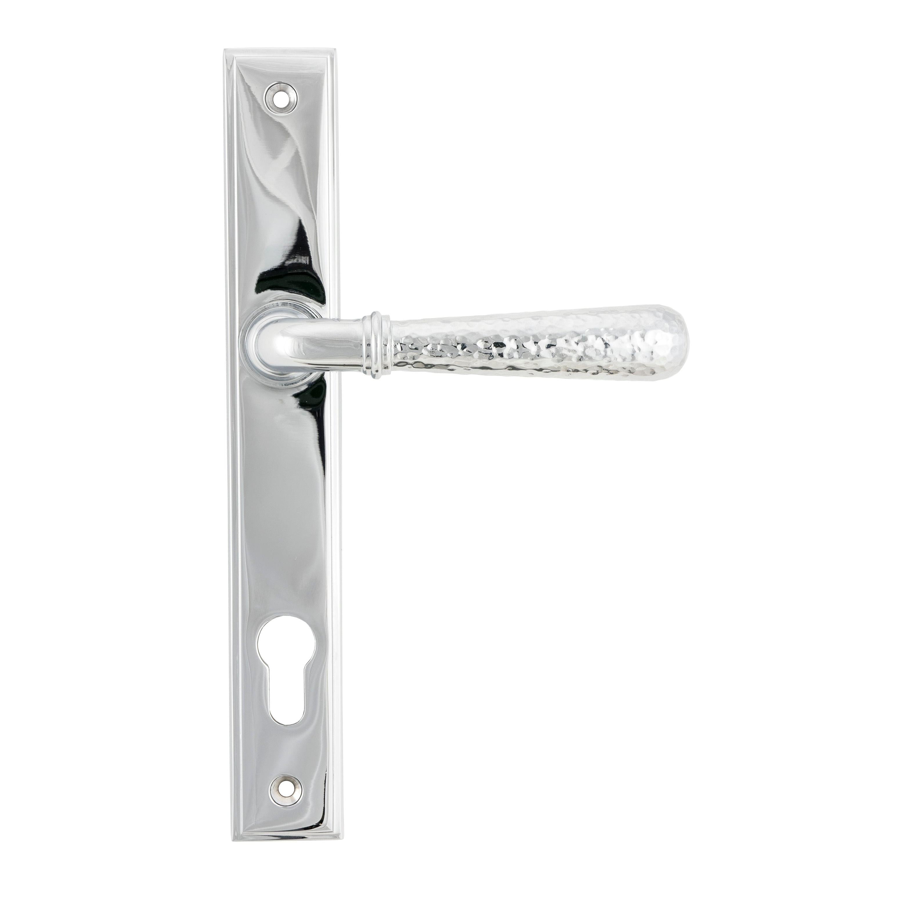 Polished Chrome Hammered Newbury Slimline Espag. Lock Set | From The Anvil - Espagnolette - From The Anvil - Yester Home