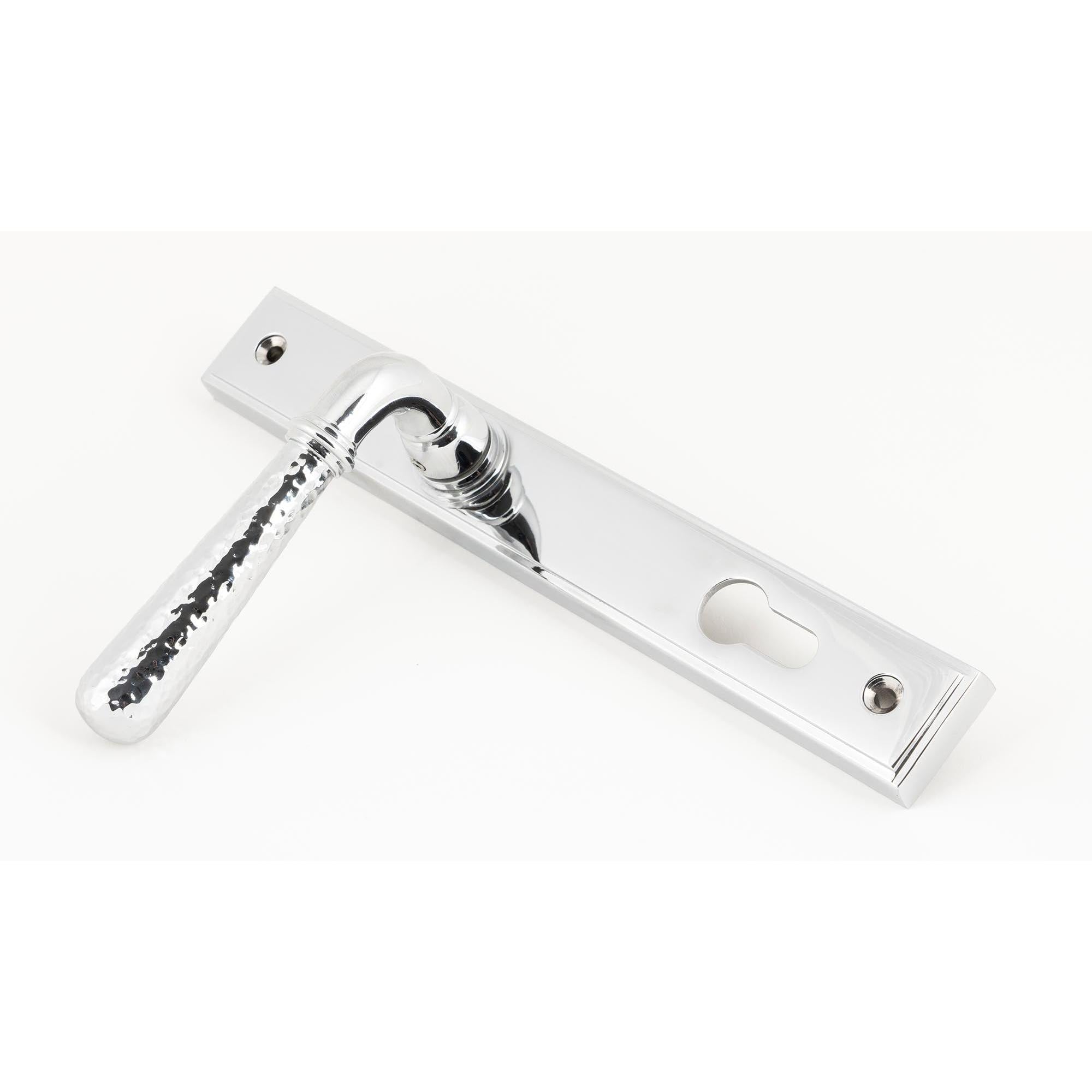 Polished Chrome Hammered Newbury Slimline Espag. Lock Set | From The Anvil - Espagnolette - From The Anvil - Yester Home