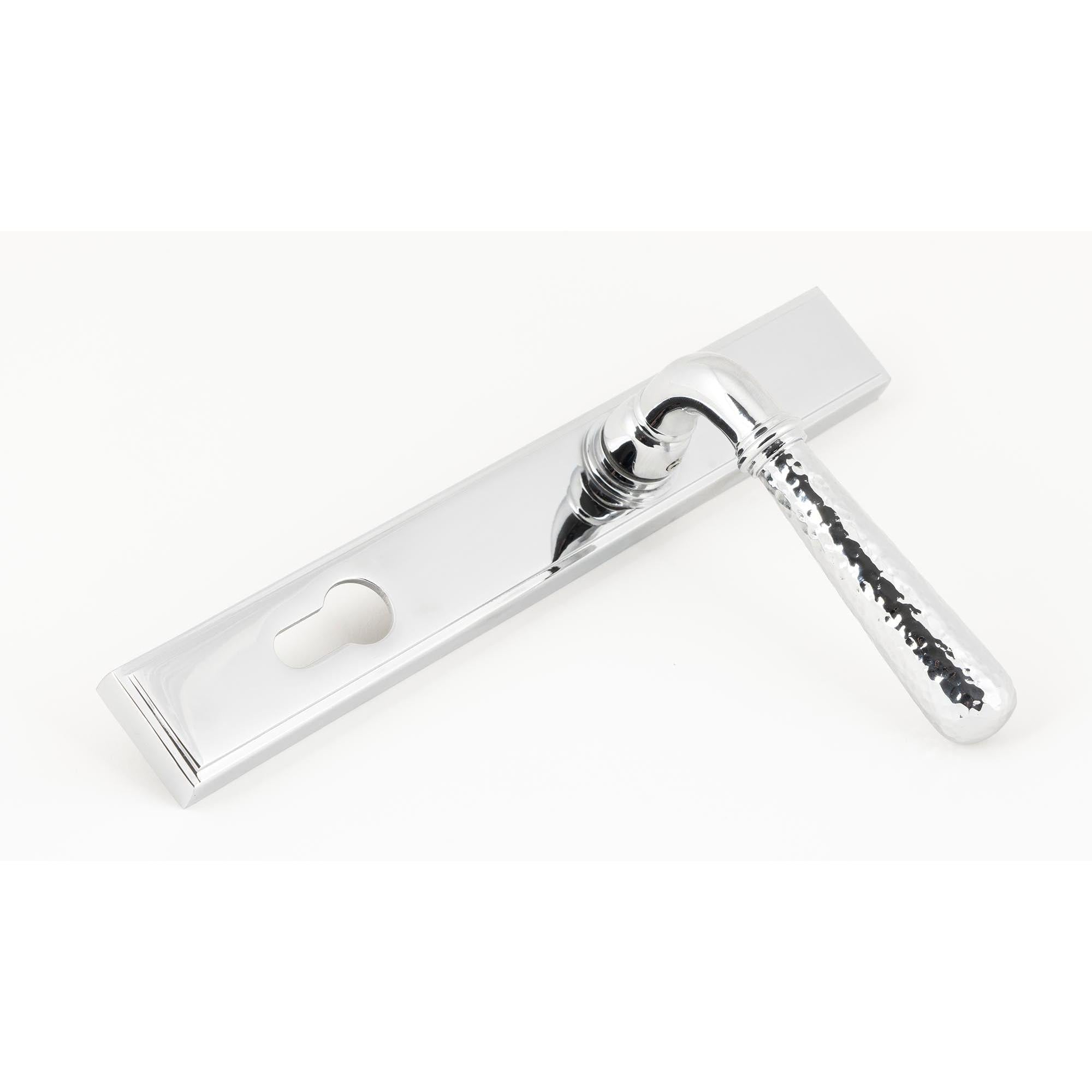 Polished Chrome Hammered Newbury Slimline Espag. Lock Set | From The Anvil - Espagnolette - From The Anvil - Yester Home