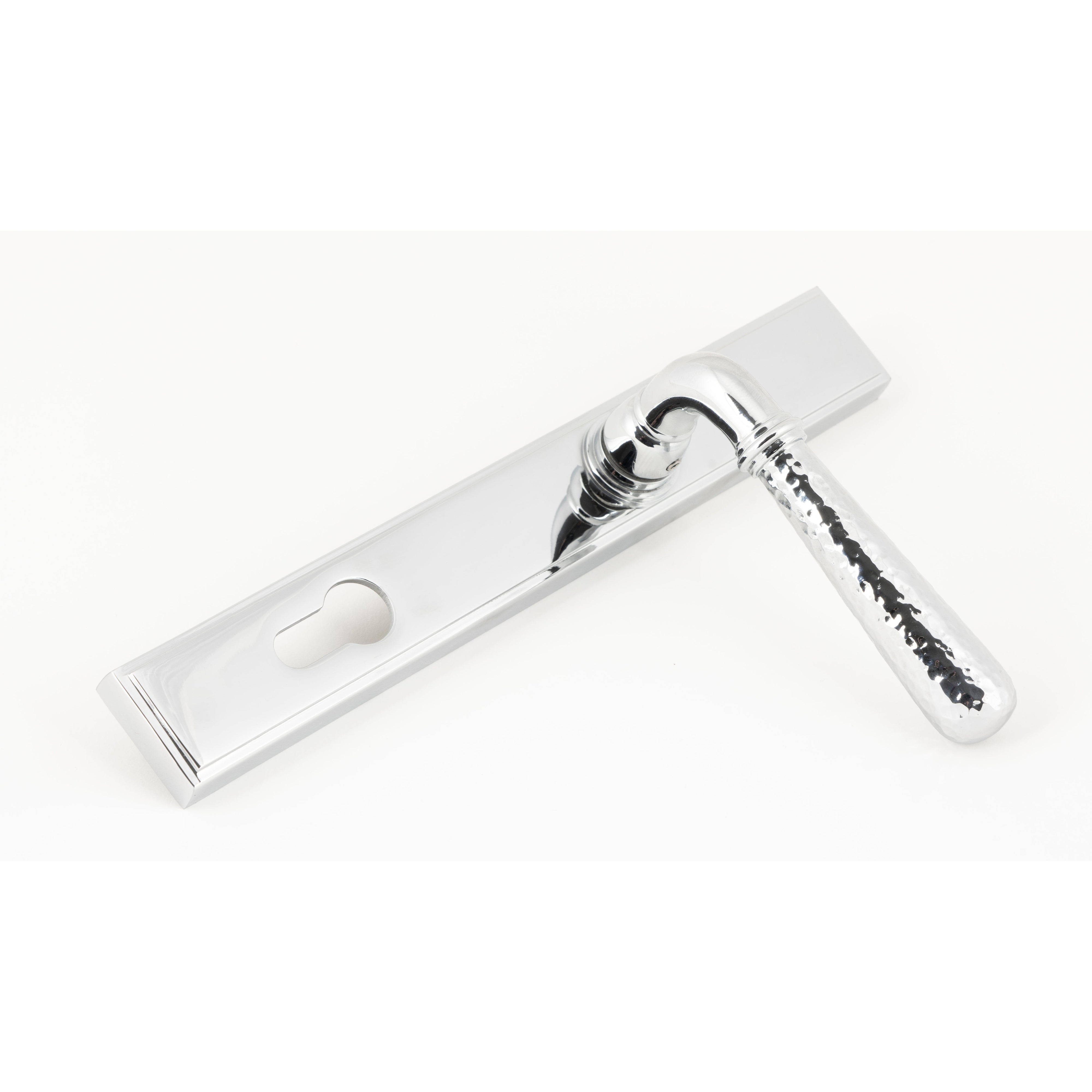 Polished Chrome Hammered Newbury Slimline Espag. Lock Set | From The Anvil-Espagnolette-Yester Home