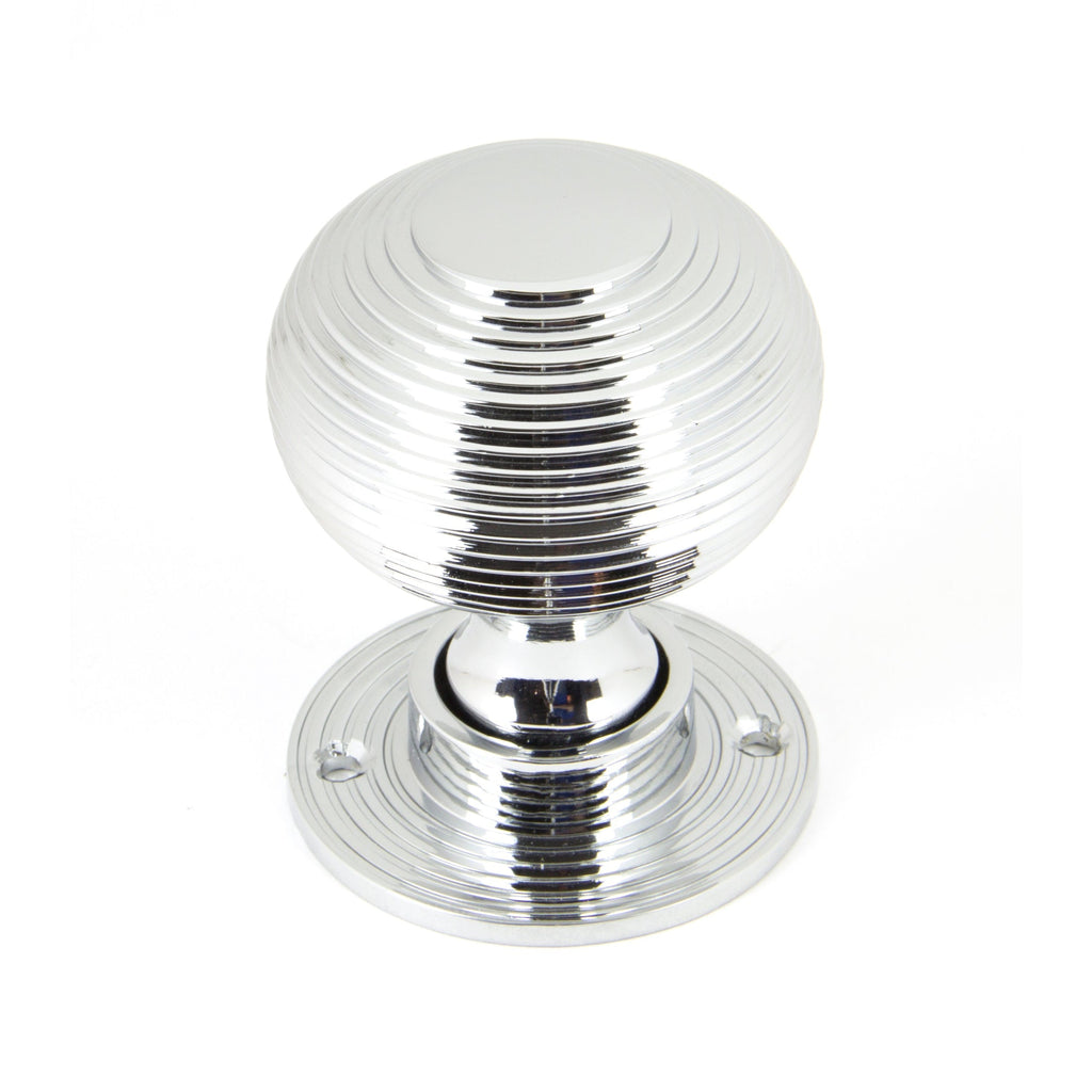 Polished Chrome Heavy Beehive Mortice/Rim Knob Set | From The Anvil-Mortice Knobs-Yester Home