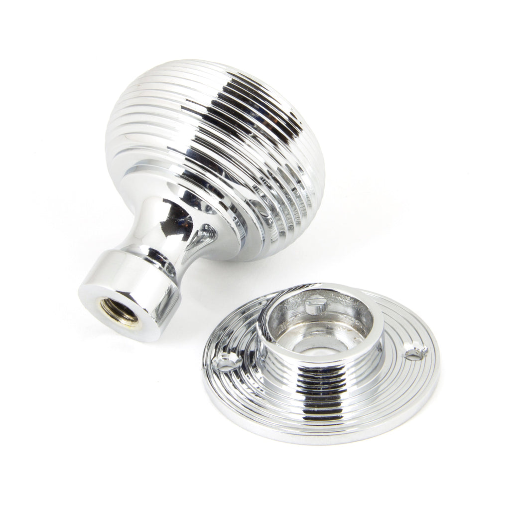 Polished Chrome Heavy Beehive Mortice/Rim Knob Set | From The Anvil-Mortice Knobs-Yester Home