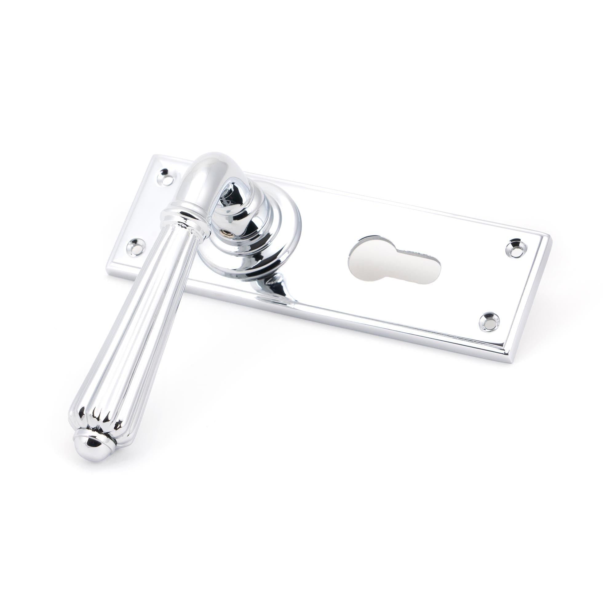 Polished Chrome Hinton Lever Euro Lock Set | From The Anvil - Lever Euro - From The Anvil - Yester Home