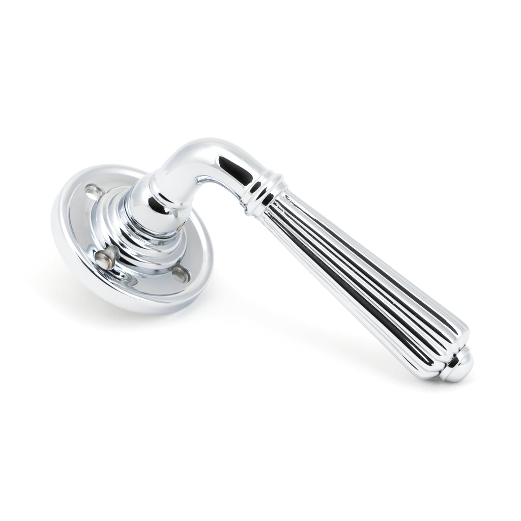 Polished Chrome Hinton Lever on Rose Set | From The Anvil-Lever on Rose-Yester Home