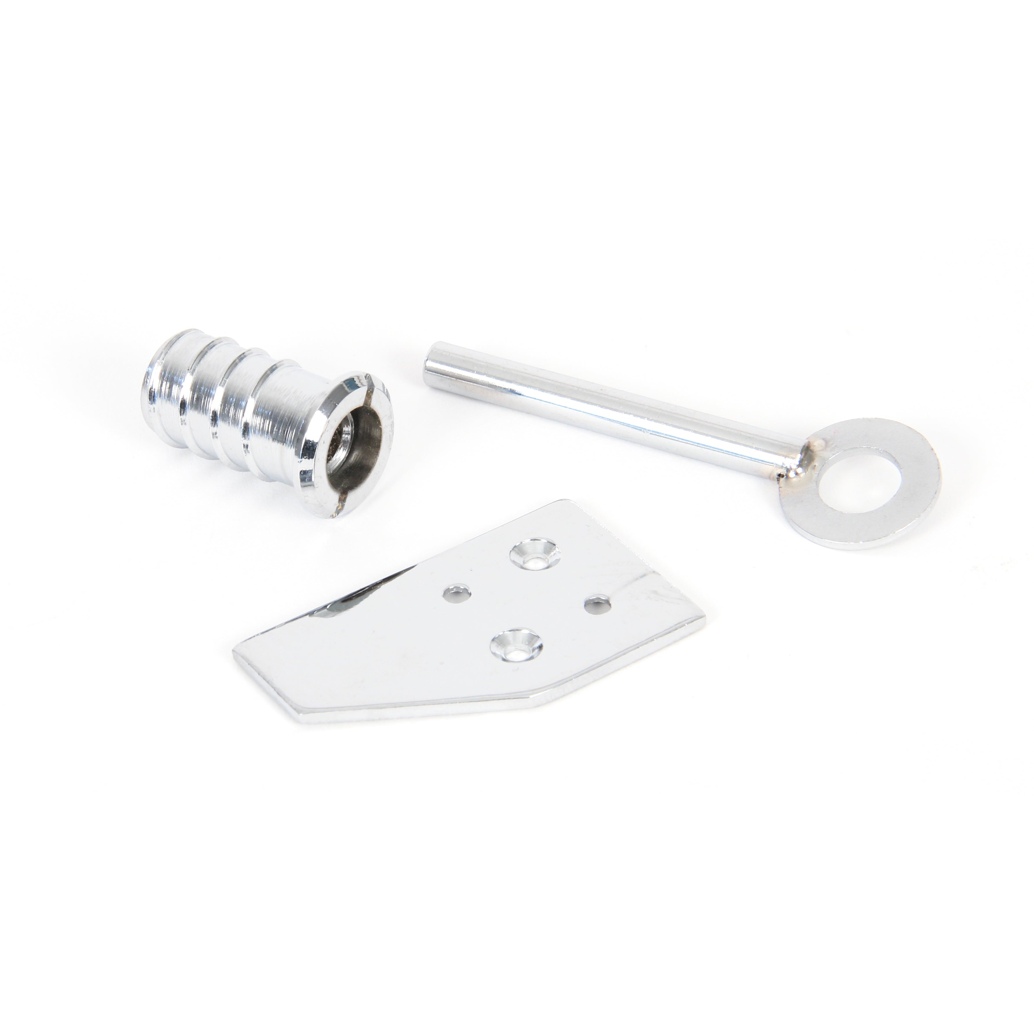 Polished Chrome Key-Flush Sash Stop | From The Anvil-Sash Stops-Yester Home