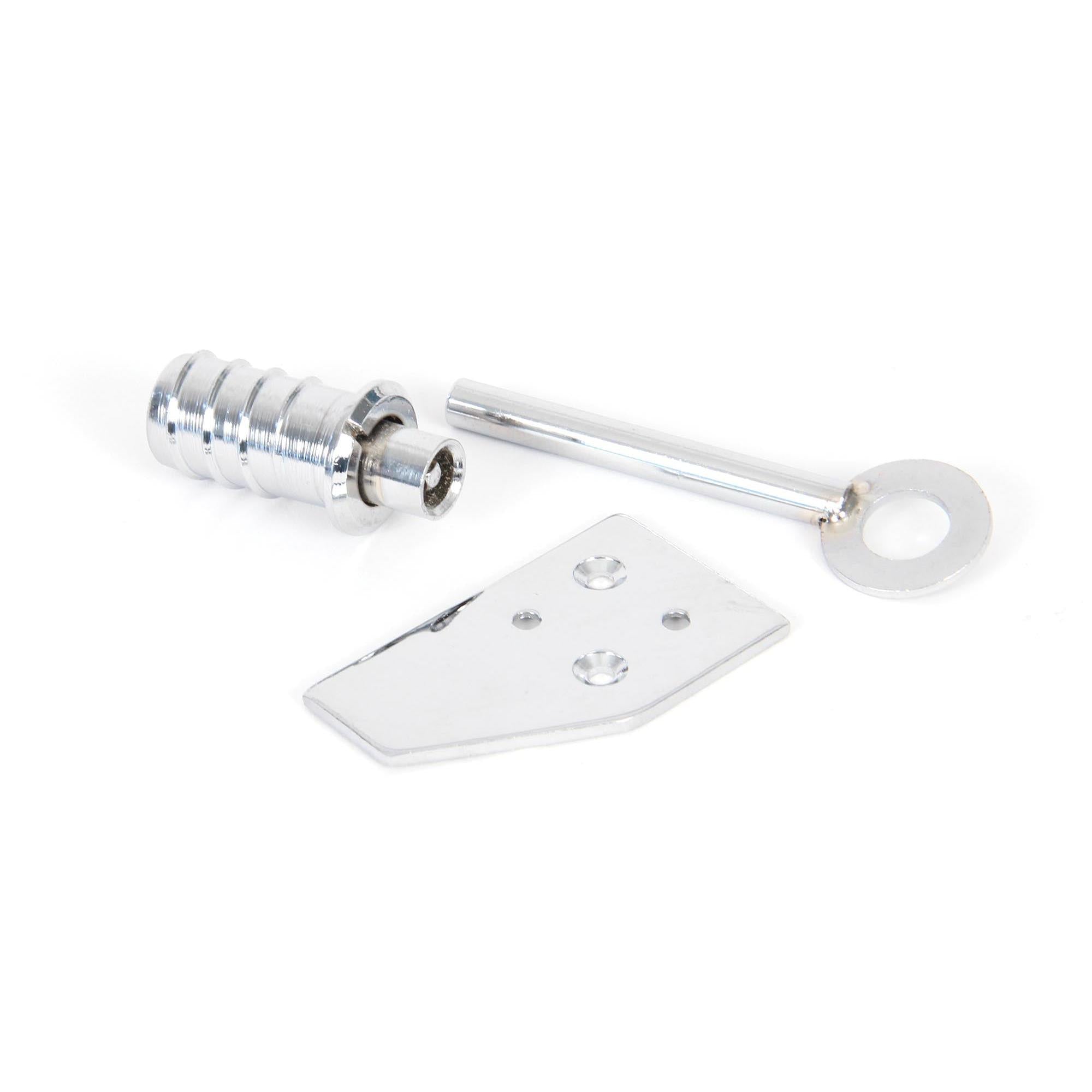 Polished Chrome Key-Flush Sash Stop | From The Anvil - Sash Stops - From The Anvil - Yester Home