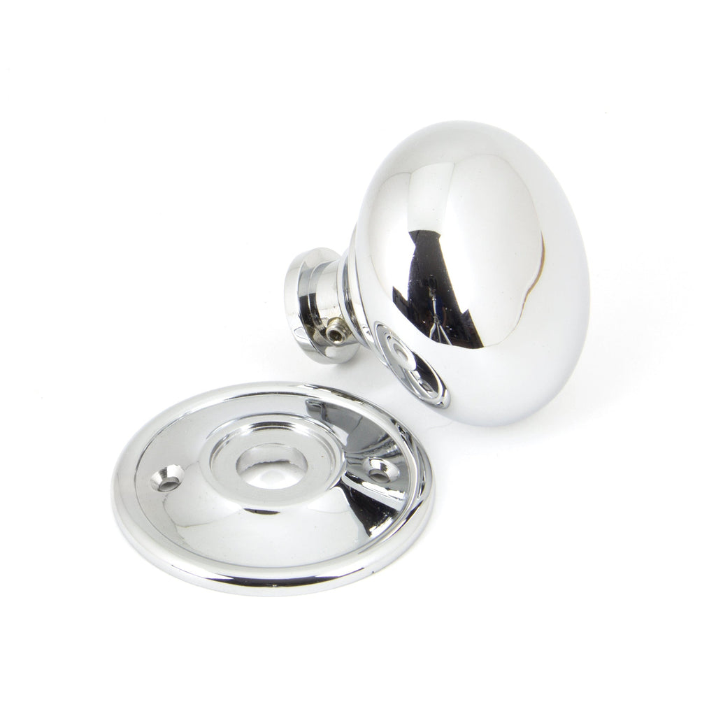 Polished Chrome Mushroom Mortice/Rim Knob Set | From The Anvil-Mortice Knobs-Yester Home