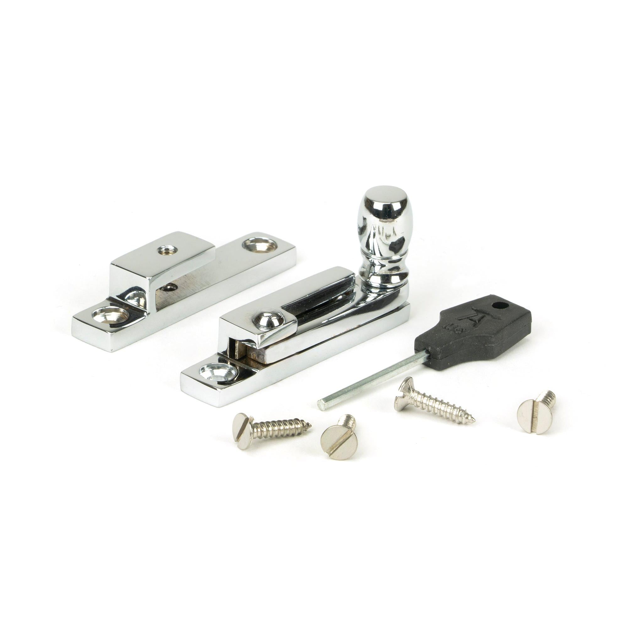 Polished Chrome Mushroom Quadrant Fastener - Narrow | From The Anvil - Quadrant Fasteners - From The Anvil - Yester Home