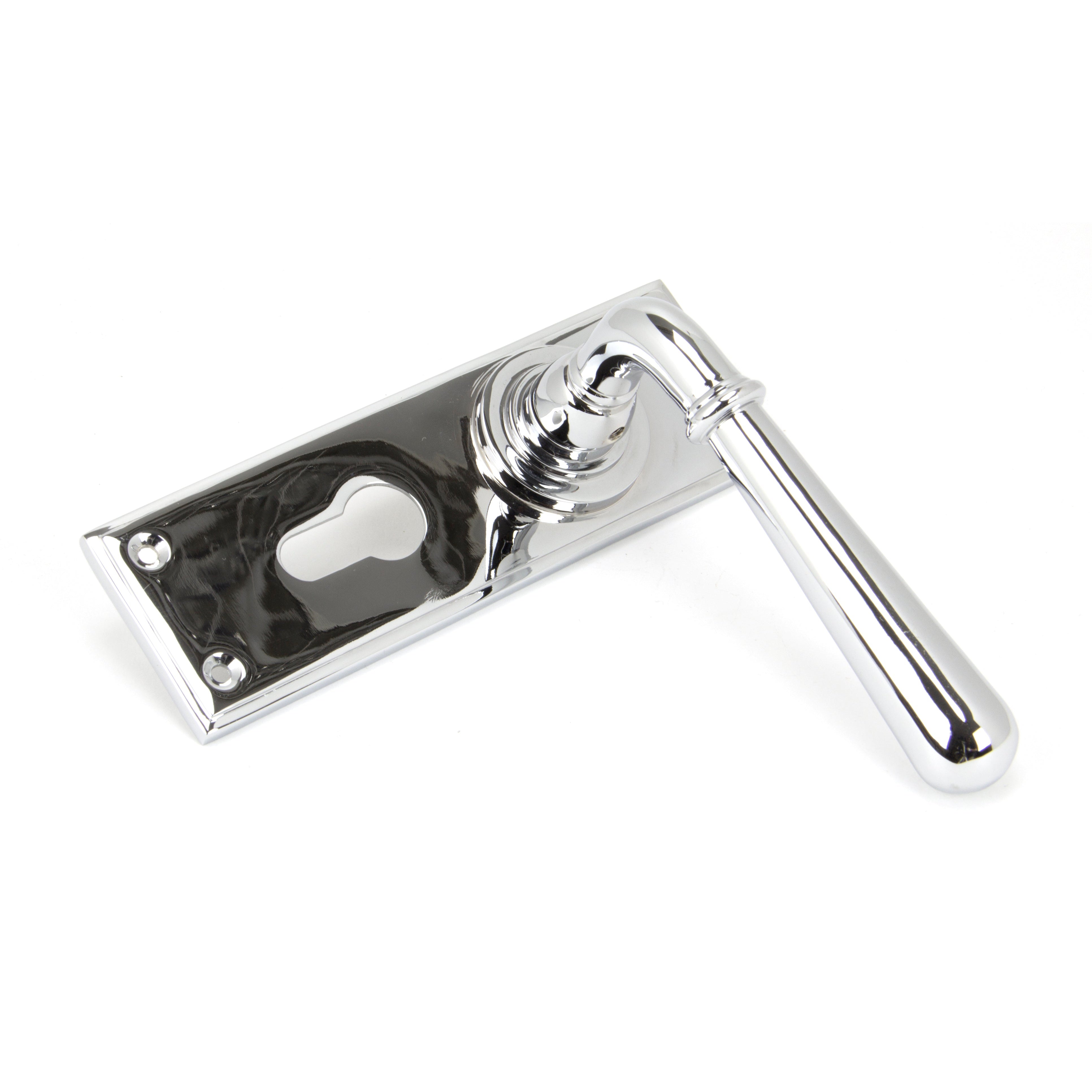 Polished Chrome Newbury Lever Euro Lock Set | From The Anvil-Lever Euro-Yester Home
