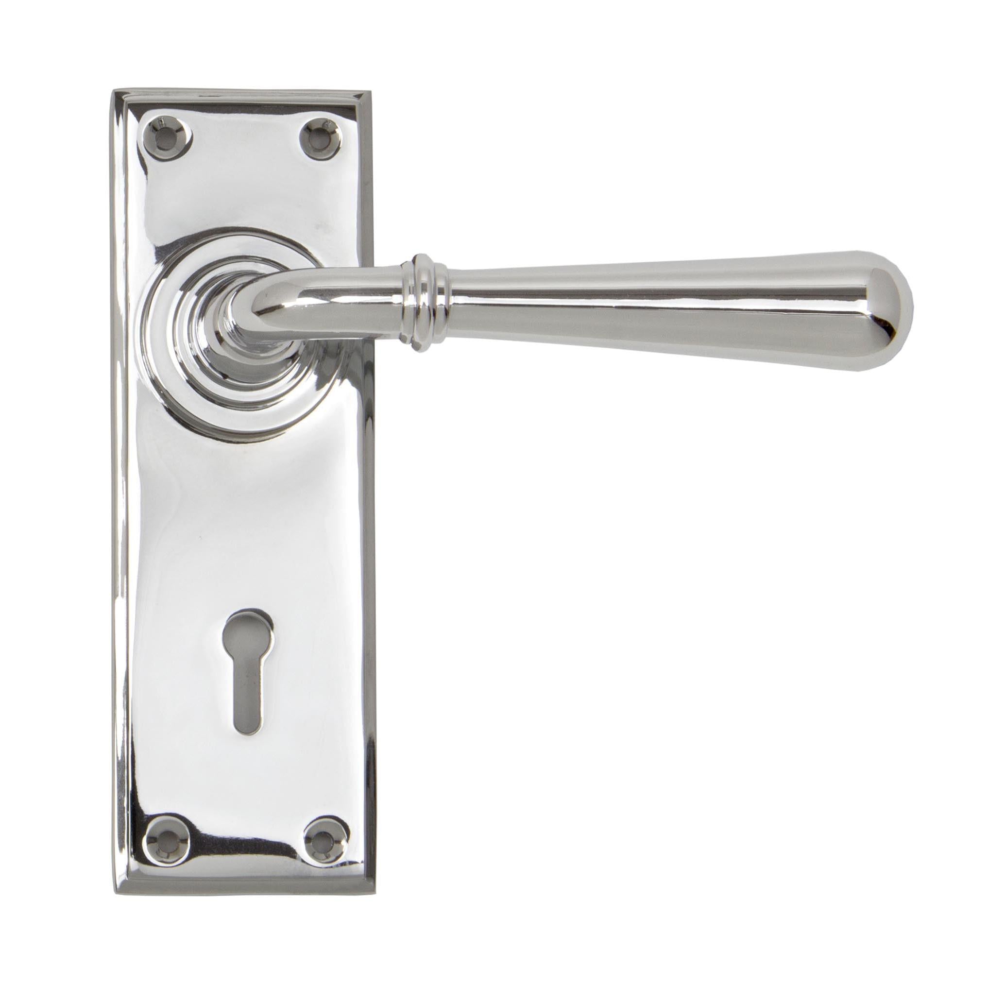 Polished Chrome Newbury Lever Lock Set | From The Anvil - Lever Lock - From The Anvil - Yester Home