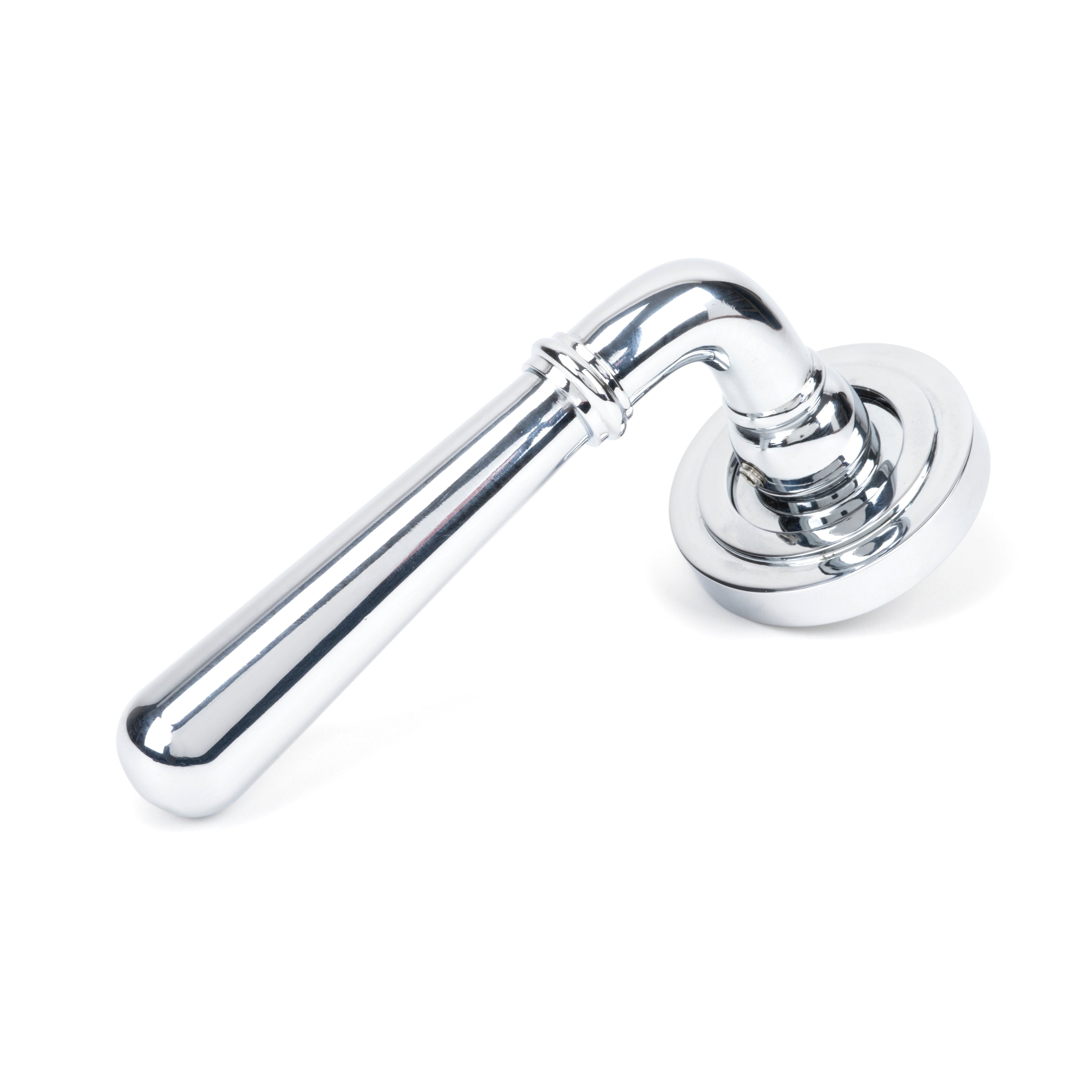 Polished Chrome Newbury Lever on Rose Set (Art Deco) - Unsprung | From The Anvil-Concealed-Yester Home