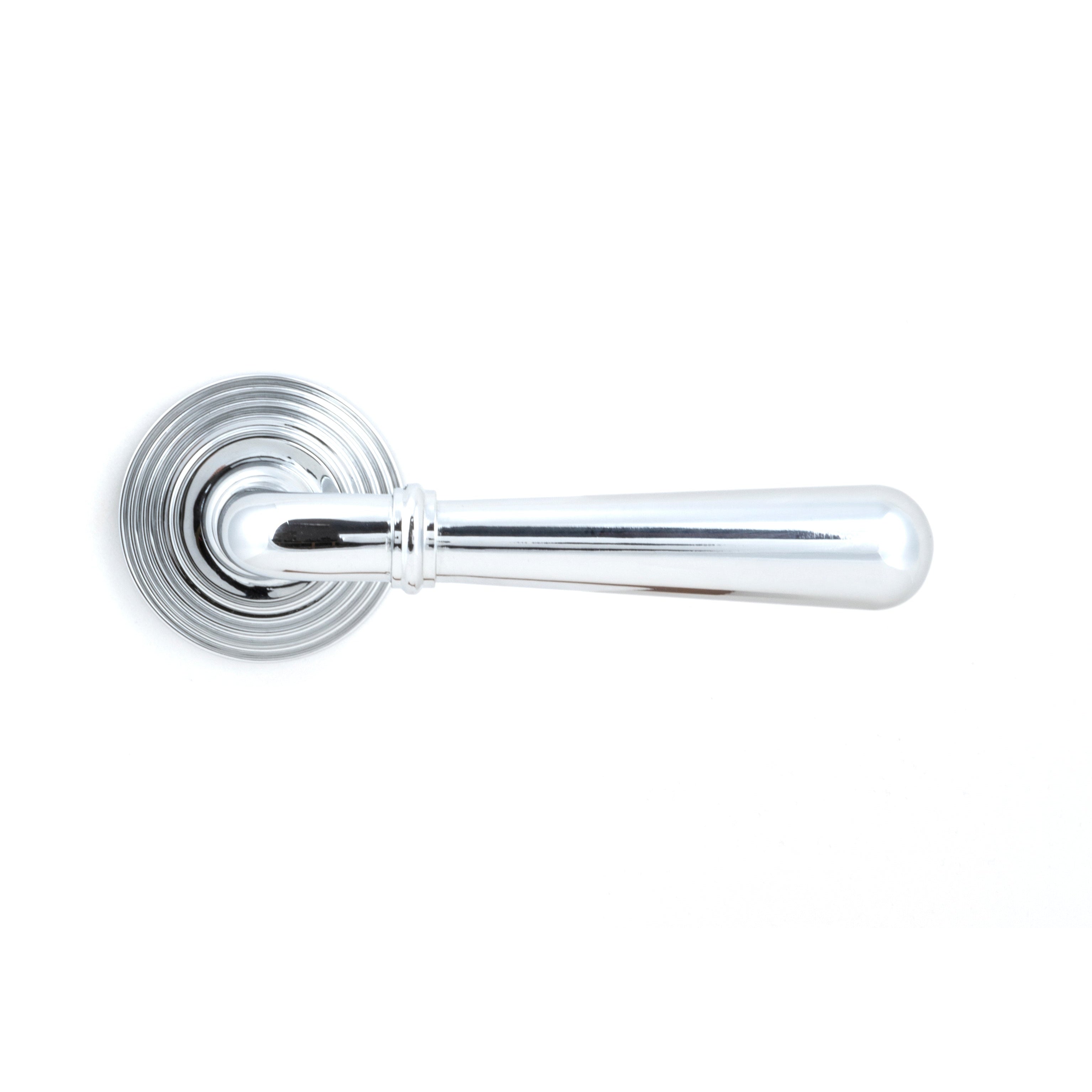 Polished Chrome Newbury Lever on Rose Set (Beehive) - Unsprung | From The Anvil-Concealed-Yester Home