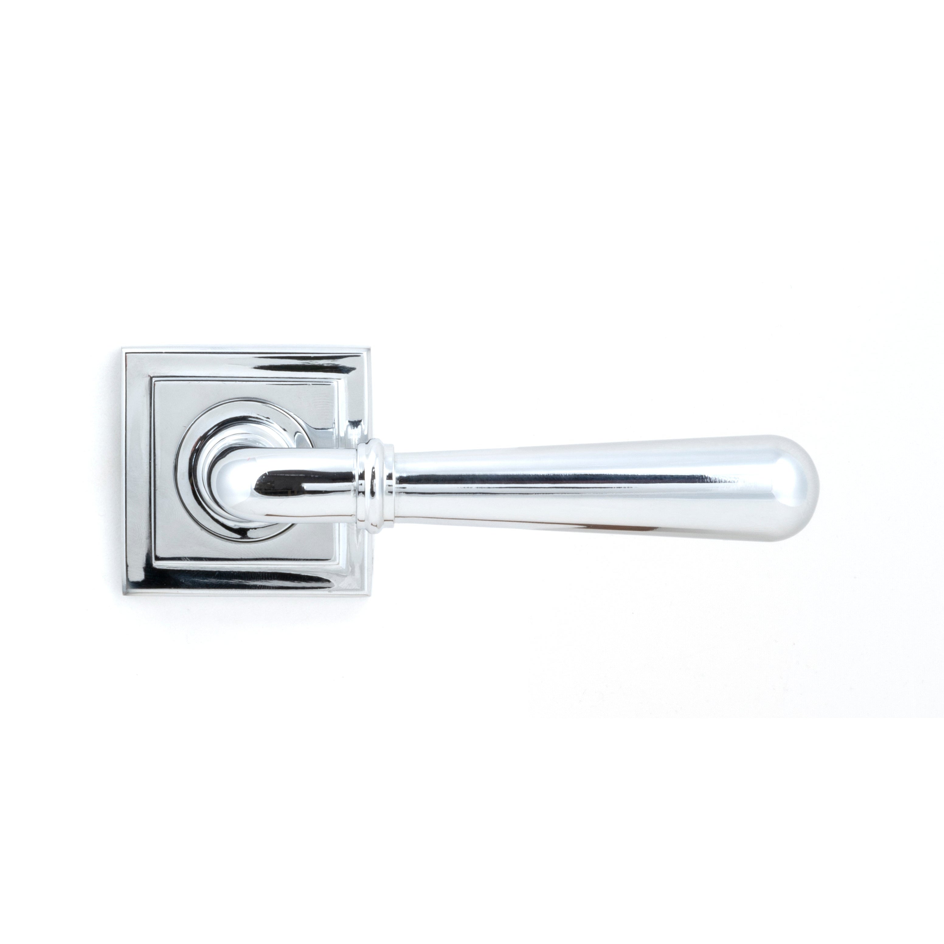 Polished Chrome Newbury Lever on Rose Set (Square) - Unsprung | From The Anvil-Concealed-Yester Home