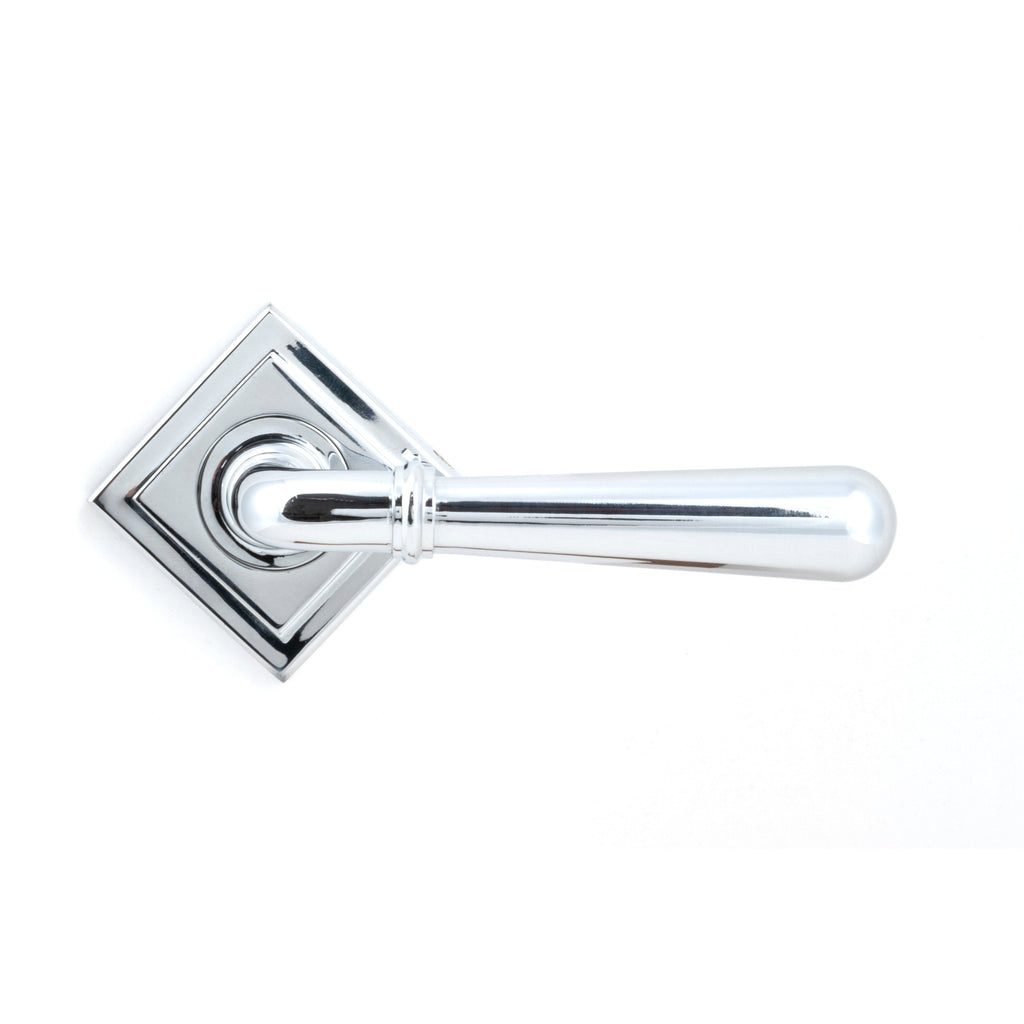 Polished Chrome Newbury Lever on Rose Set (Square) - Unsprung | From The Anvil-Concealed-Yester Home