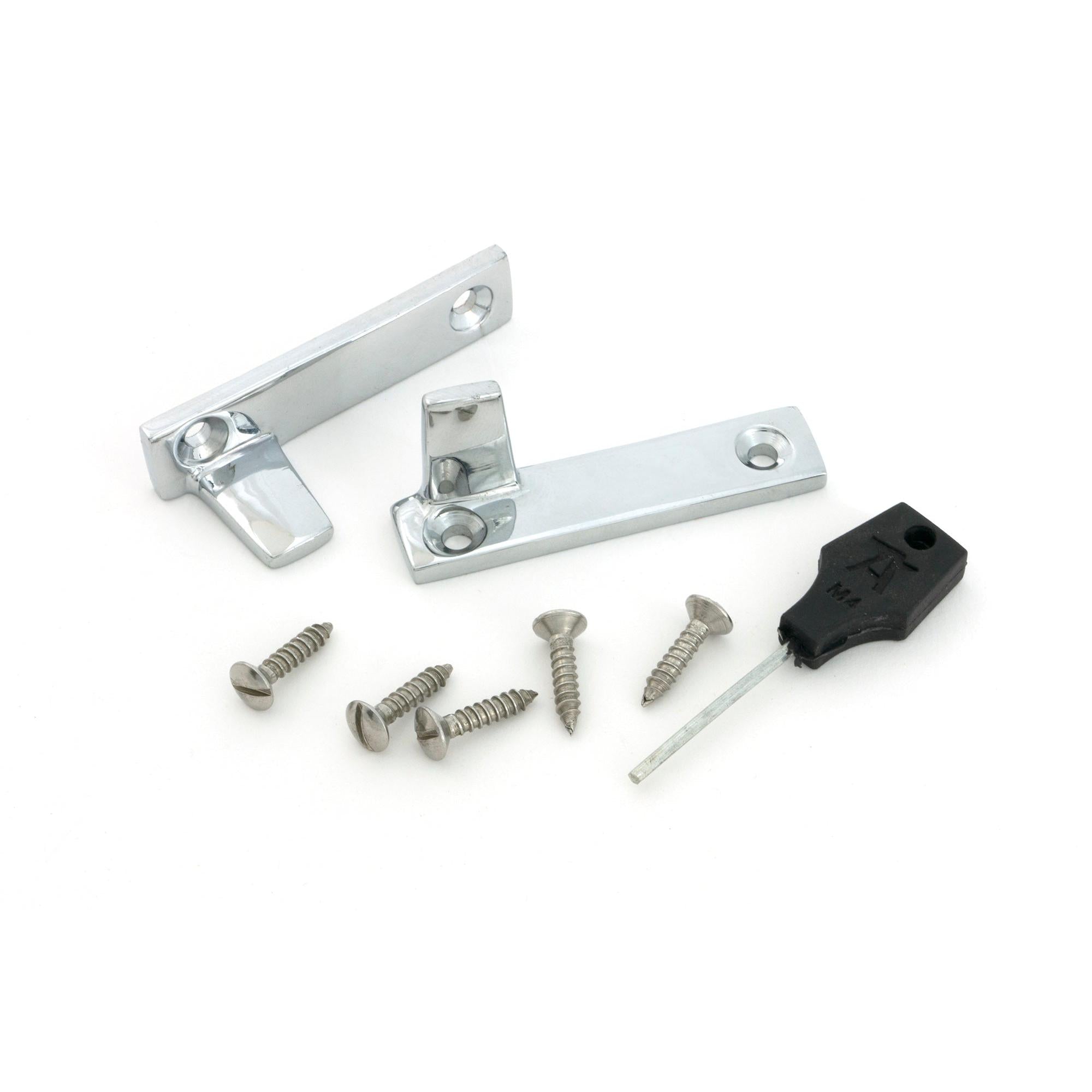 Polished Chrome Night-Vent Locking Brompton Fastener - Night-Vent Fasteners - From The Anvil - Yester Home