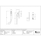 Polished Chrome Night-Vent Locking Peardrop Fastener - LH | From The Anvil - Night-Vent Fasteners - From The Anvil - Yester Home