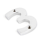 Polished Chrome Numeral 3 | From The Anvil - Numerals - From The Anvil - Yester Home