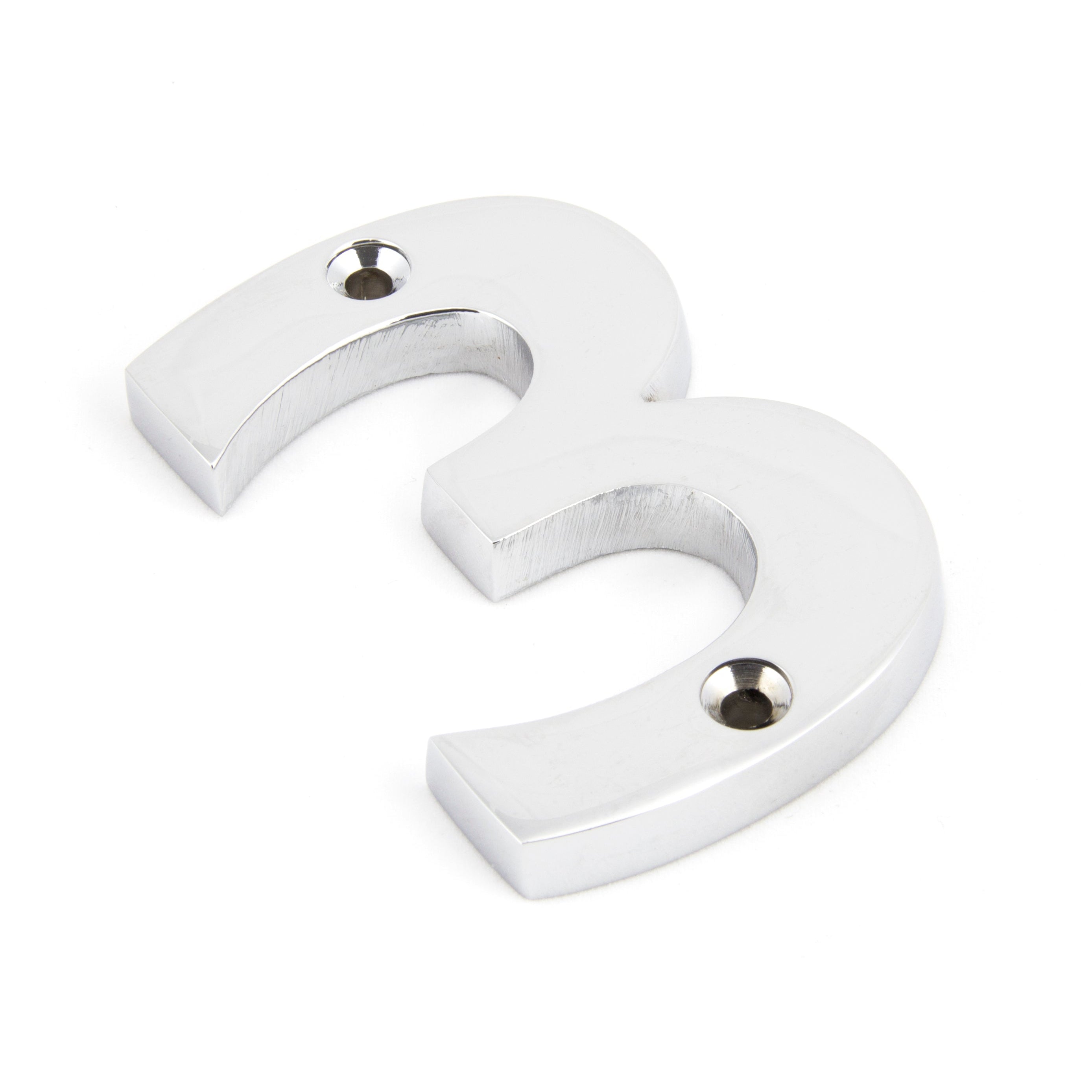 Polished Chrome Numeral 3 | From The Anvil-Numerals-Yester Home