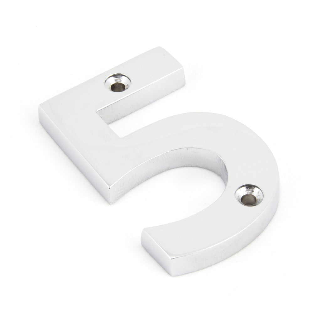 Polished Chrome Numeral 5 | From The Anvil-Numerals-Yester Home
