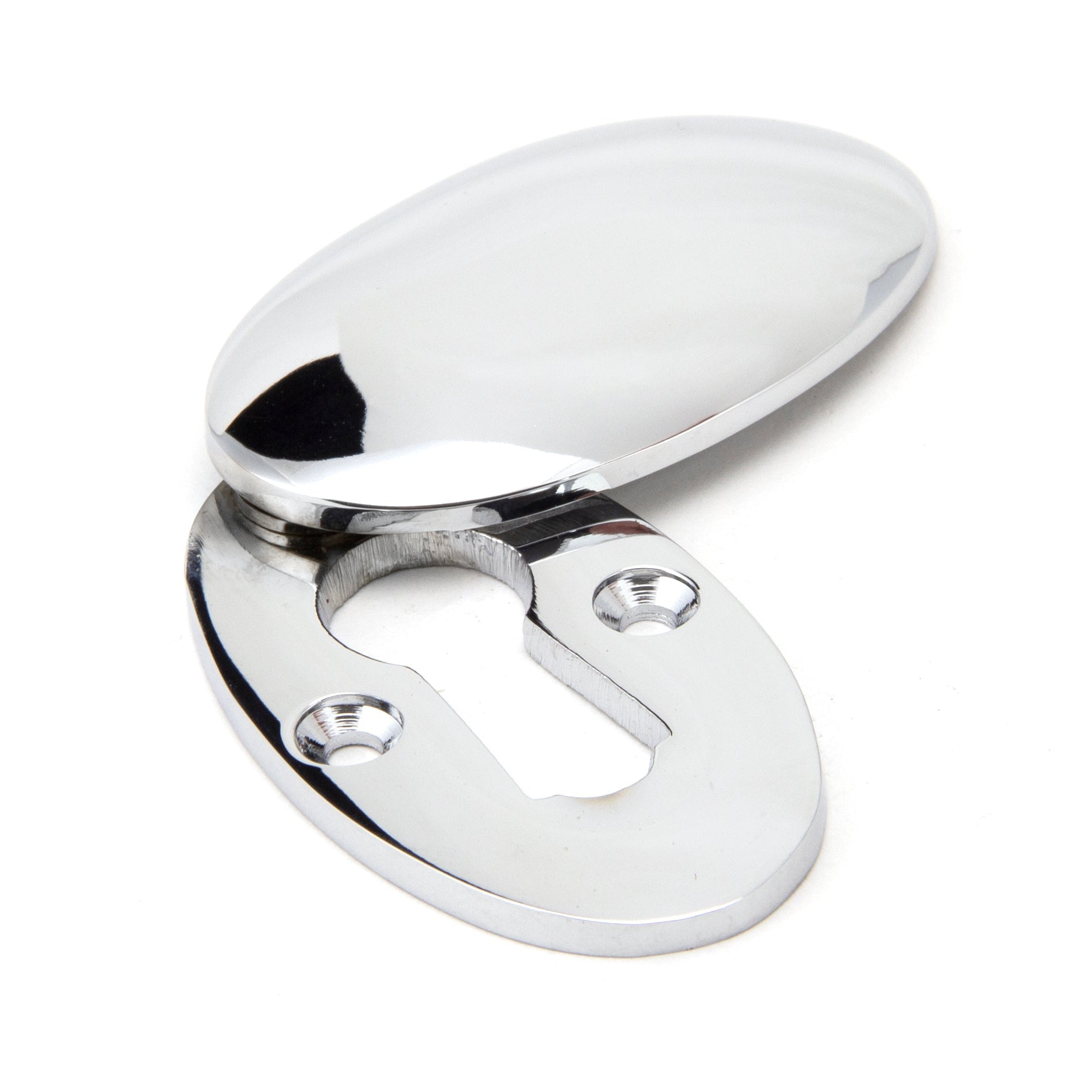 Polished Chrome Oval Escutcheon & Cover | From The Anvil-Escutcheons-Yester Home