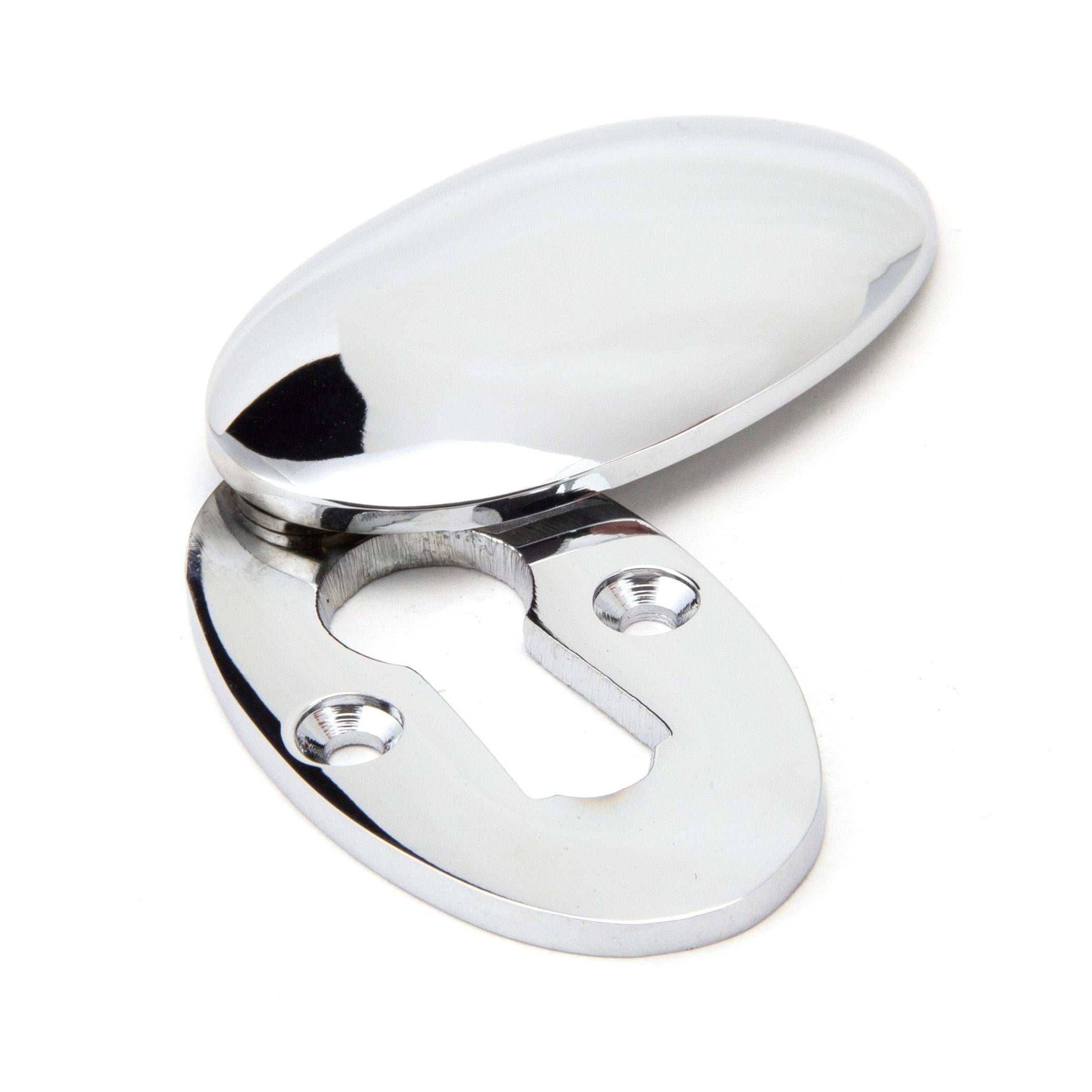 Polished Chrome Oval Escutcheon & Cover | From The Anvil - Escutcheons - From The Anvil - Yester Home