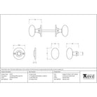 Polished Chrome Oval Mortice/Rim Knob Set | From The Anvil - Mortice Knobs - From The Anvil - Yester Home