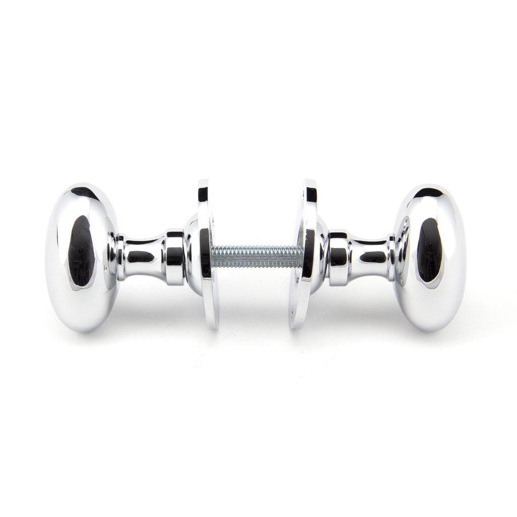 Polished Chrome Oval Mortice/Rim Knob Set | From The Anvil