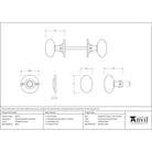 Polished Chrome Oval Mortice/Rim Knob Set | From The Anvil-Mortice Knobs-Yester Home