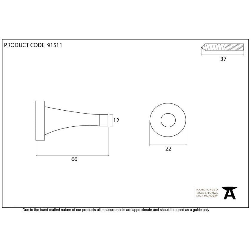 Polished Chrome Projection Door Stop | From The Anvil-Door Stops-Yester Home