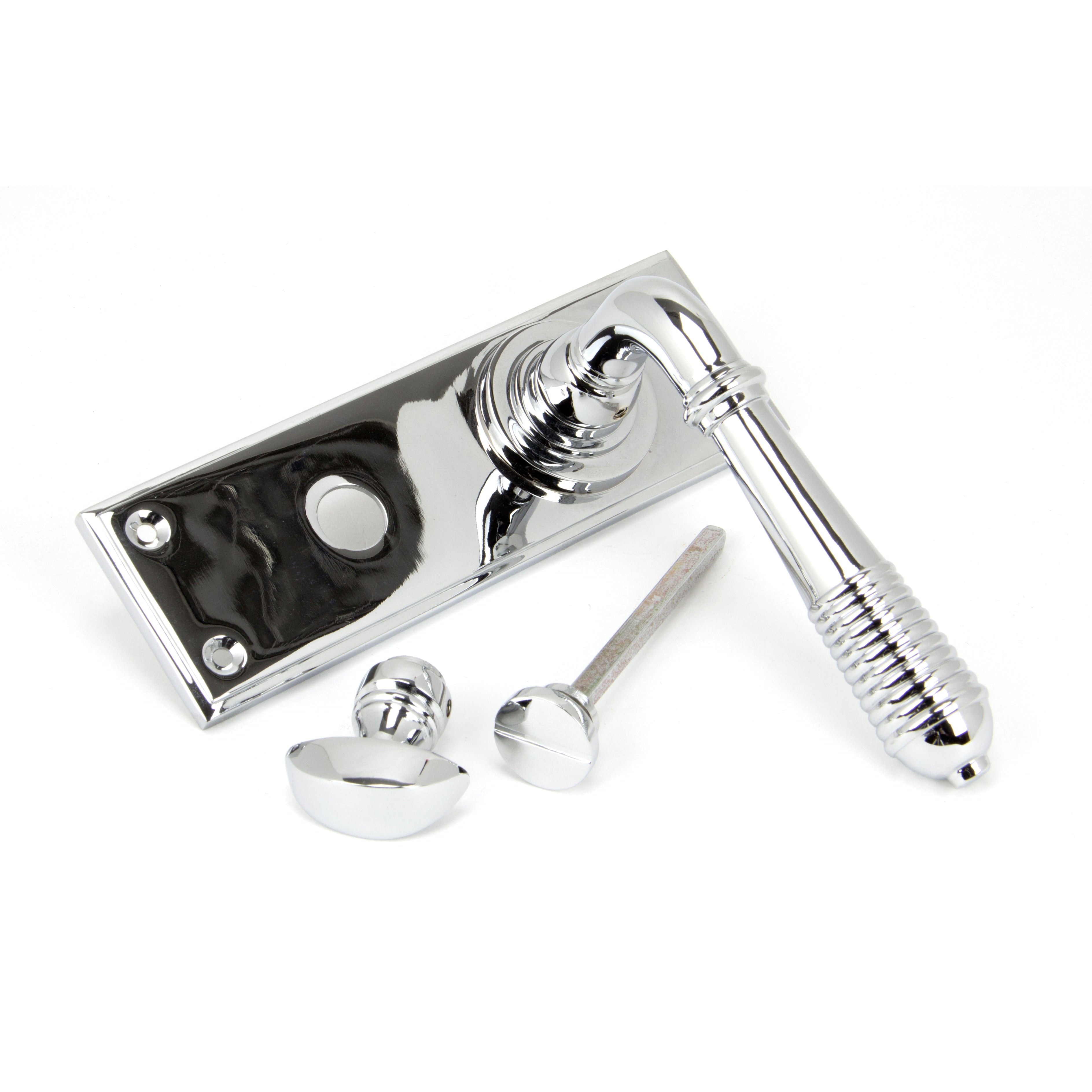 Polished Chrome Reeded Lever Bathroom Set | From The Anvil-Lever Bathroom-Yester Home