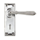 Polished Chrome Reeded Lever Lock Set | From The Anvil - Lever Lock - From The Anvil - Yester Home