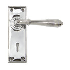 Polished Chrome Reeded Lever Lock Set | From The Anvil-Lever Lock-Yester Home
