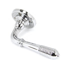 Polished Chrome Reeded Lever on Rose Set | From The Anvil-Lever on Rose-Yester Home