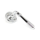 Polished Chrome Reeded Lever on Rose Set - Unsprung | From The Anvil-Lever on Rose-Yester Home
