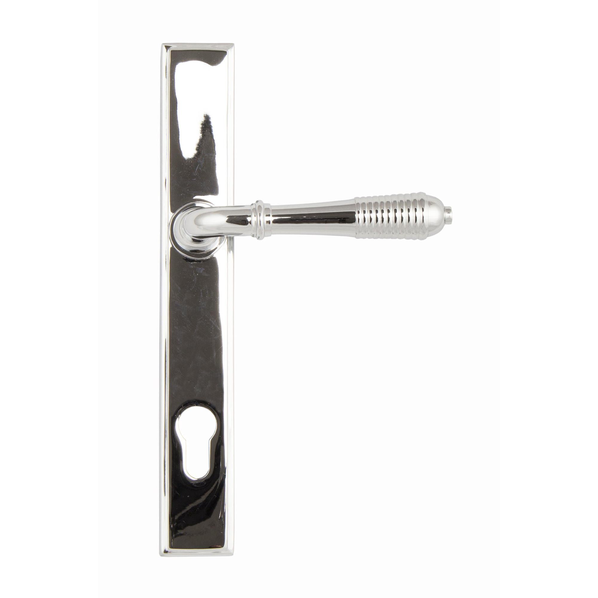 Polished Chrome Reeded Slimline Lever Espag. Lock Set | From The Anvil - Espagnolette - From The Anvil - Yester Home