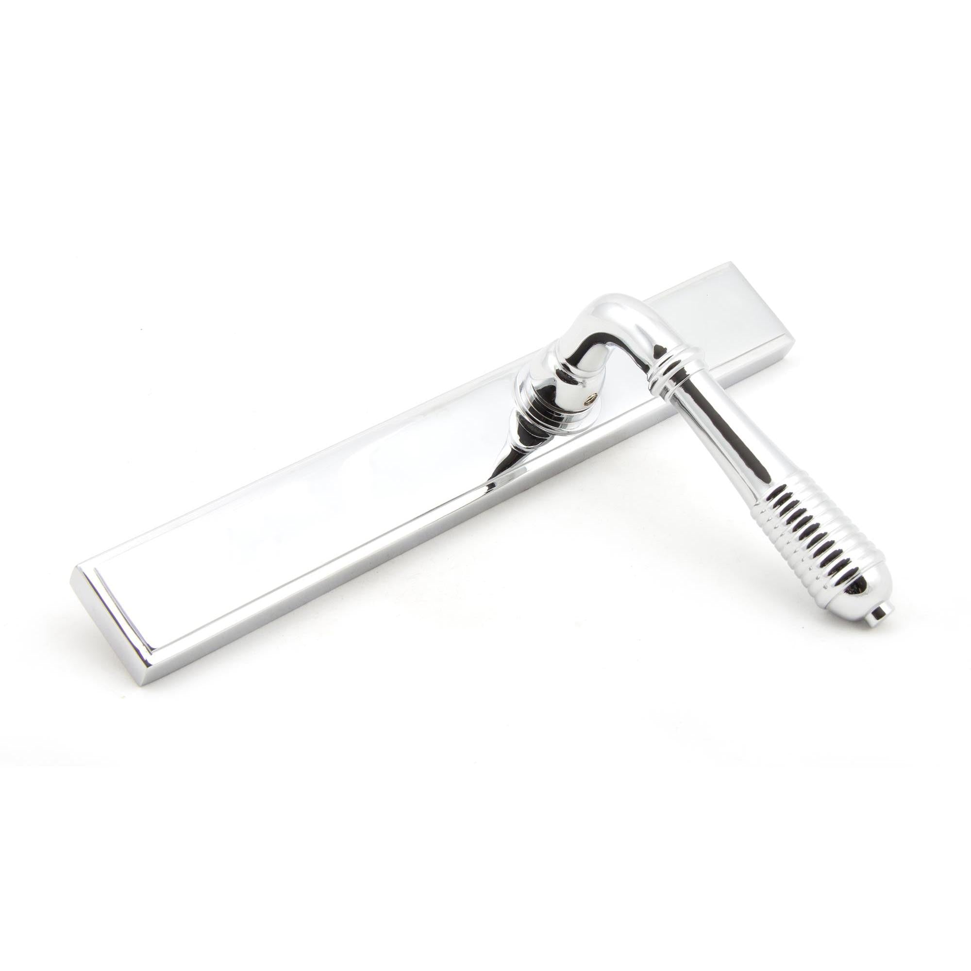 Polished Chrome Reeded Slimline Lever Latch Set | From The Anvil - Espagnolette - From The Anvil - Yester Home