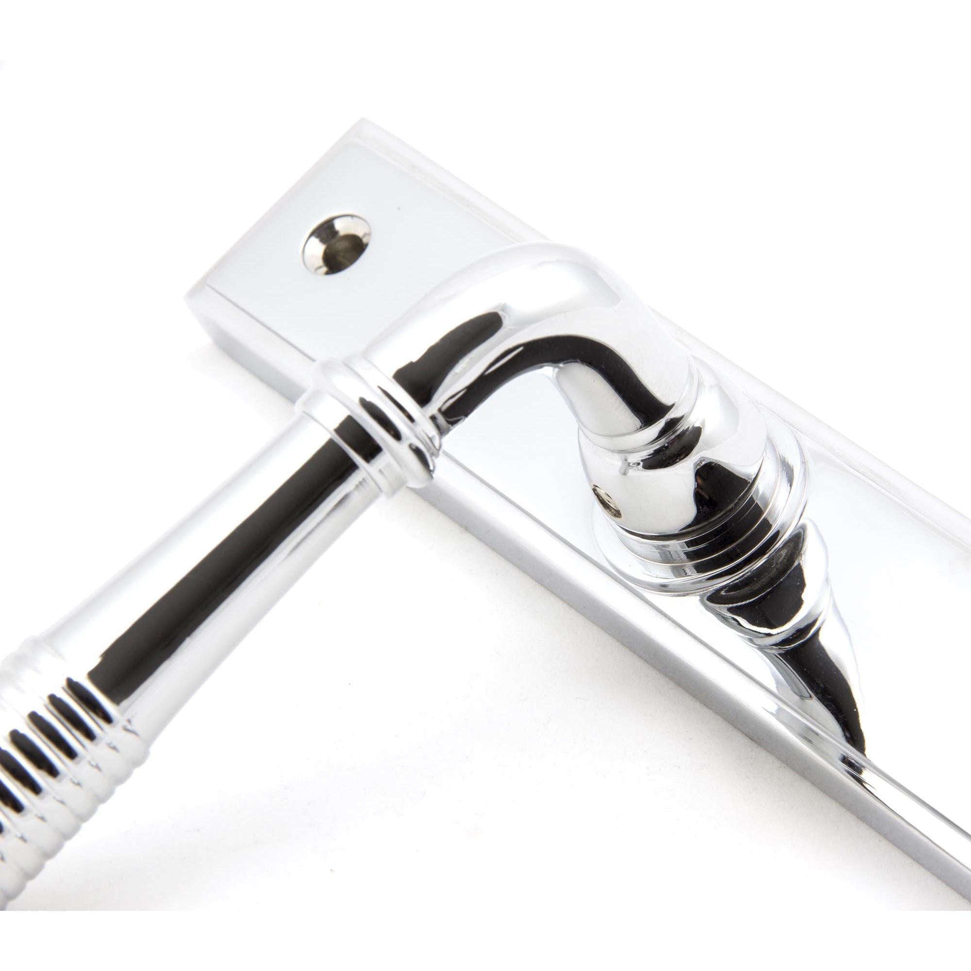Polished Chrome Reeded Slimline Lever Latch Set | From The Anvil - Espagnolette - From The Anvil - Yester Home