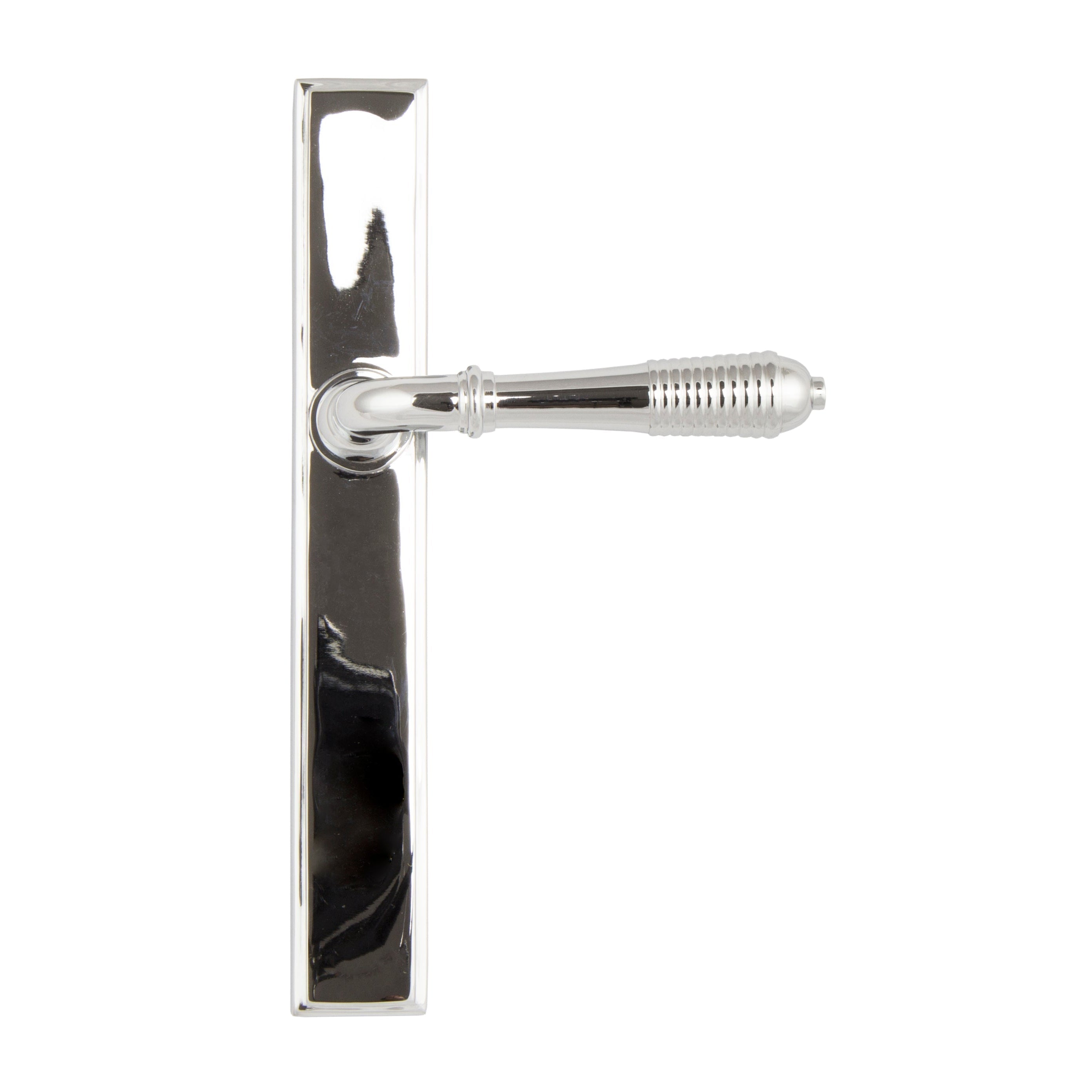 Polished Chrome Reeded Slimline Lever Latch Set | From The Anvil-Espagnolette-Yester Home