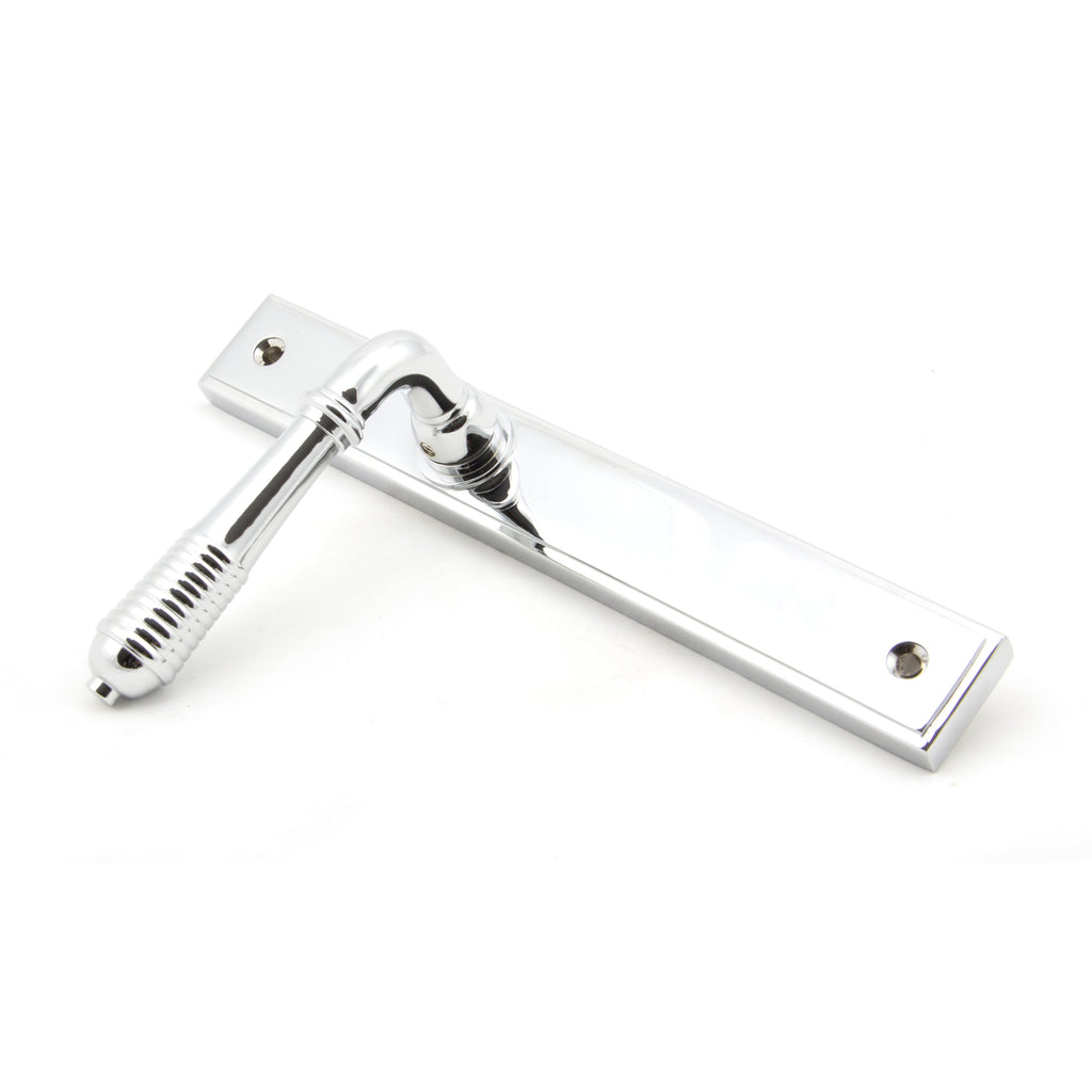 Polished Chrome Reeded Slimline Lever Latch Set | From The Anvil-Espagnolette-Yester Home