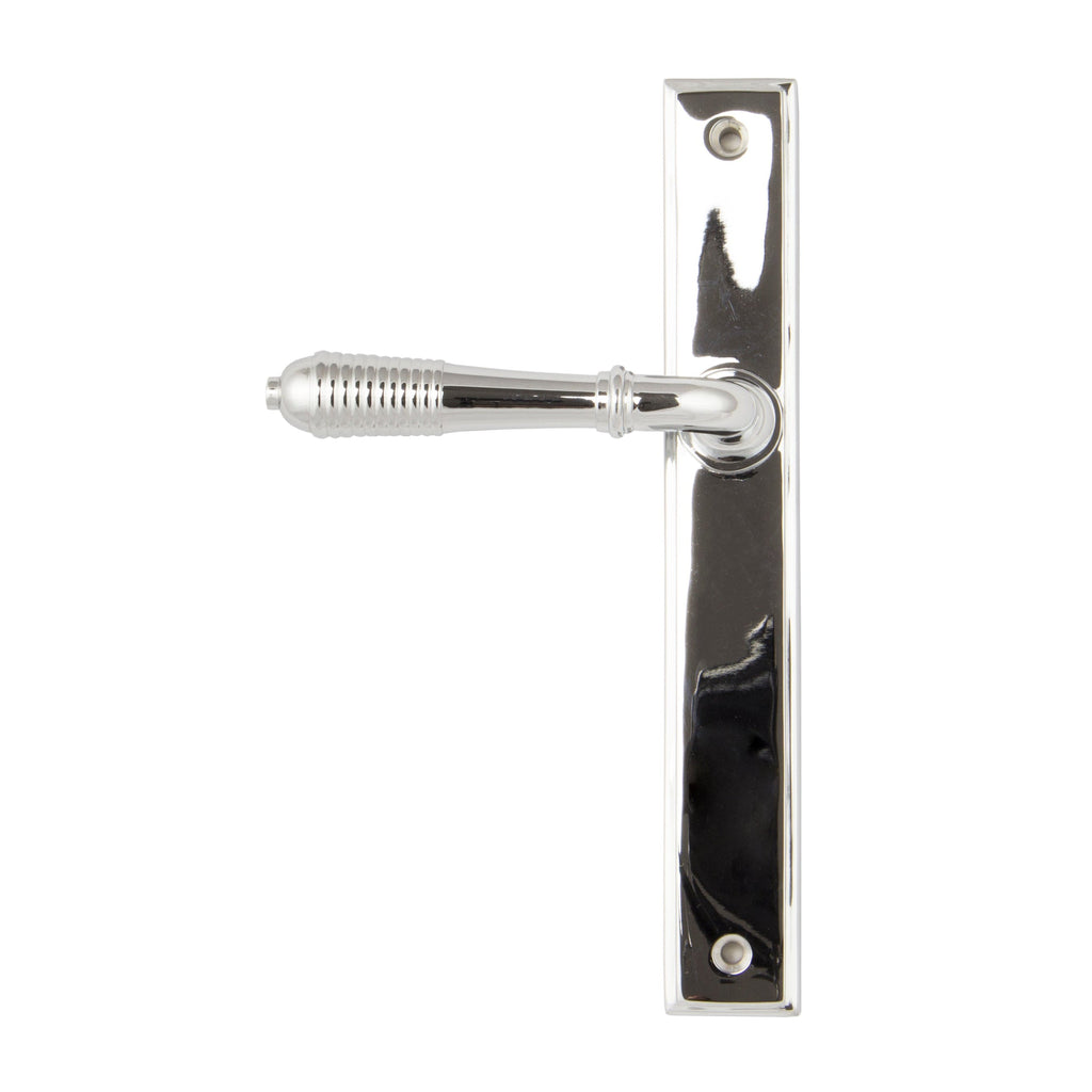 Polished Chrome Reeded Slimline Lever Latch Set | From The Anvil
