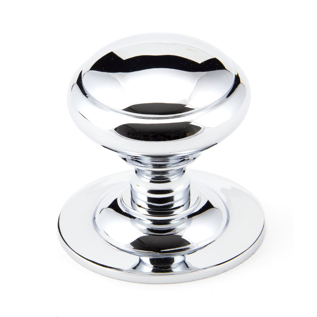 Polished Chrome Round Centre Door Knob | From The Anvil-Centre Door Knobs-Yester Home
