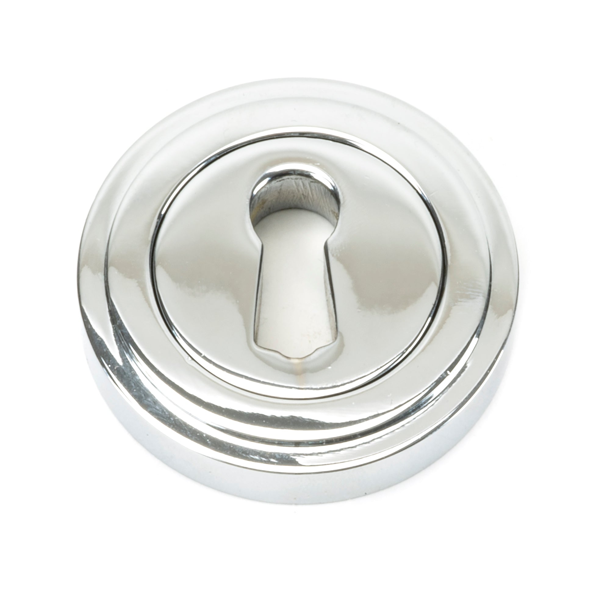 Polished Chrome Round Escutcheon (Art Deco) | From The Anvil - Escutcheons - From The Anvil - Yester Home