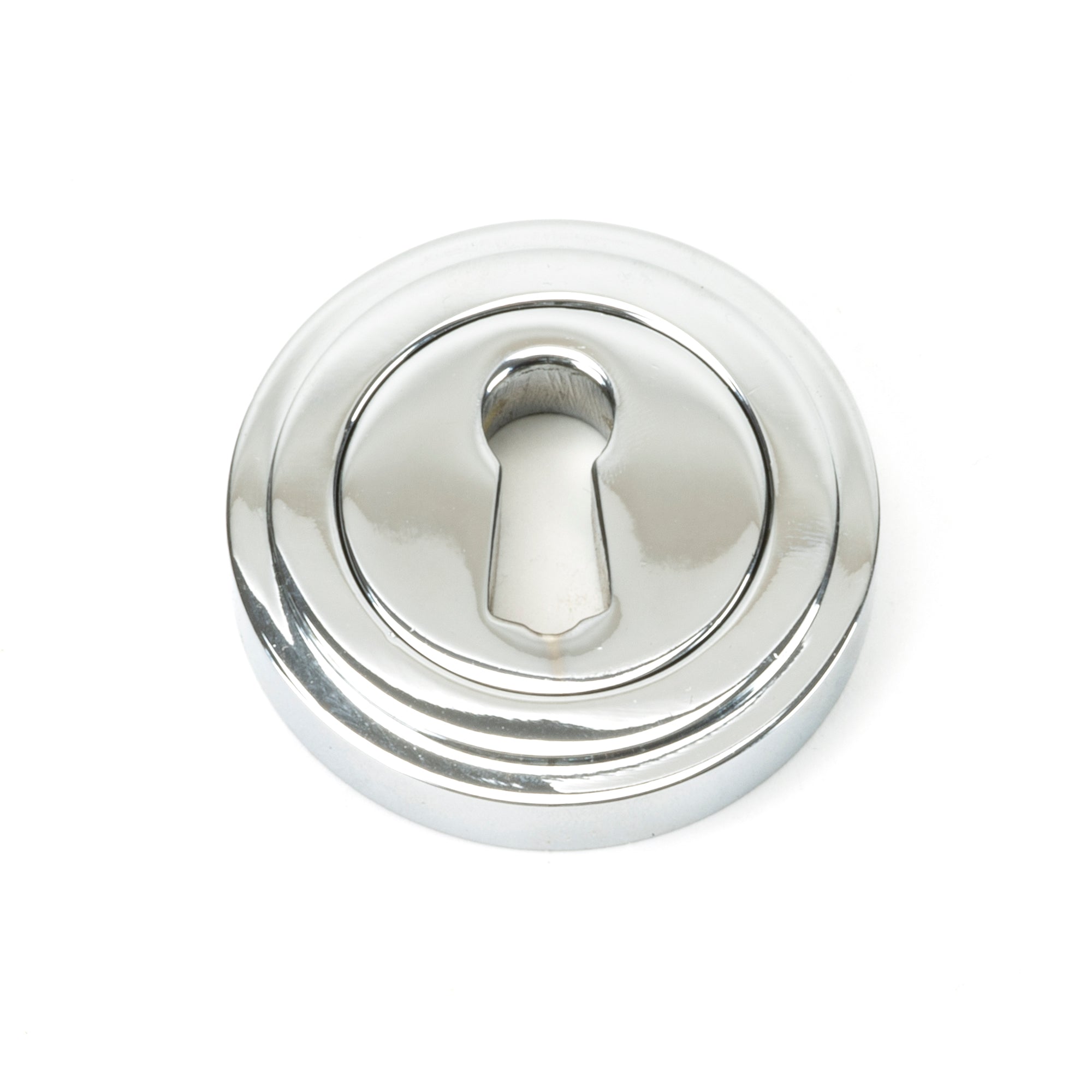 Polished Chrome Round Escutcheon (Art Deco) | From The Anvil-Escutcheons-Yester Home