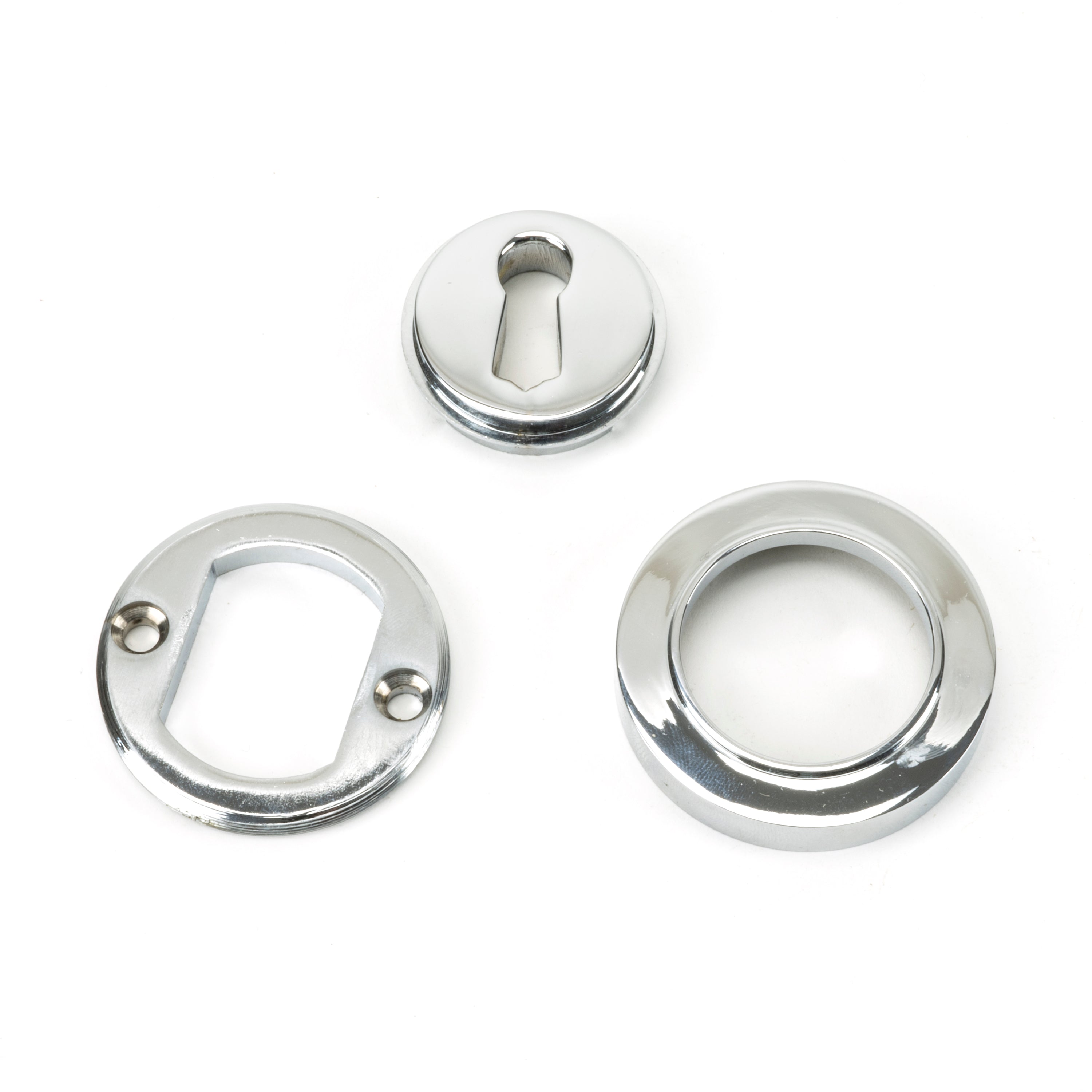 Polished Chrome Round Escutcheon (Plain) | From The Anvil-Escutcheons-Yester Home