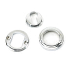 Polished Chrome Round Euro Escutcheon (Art Deco) | From The Anvil-Euro Escutcheons-Yester Home
