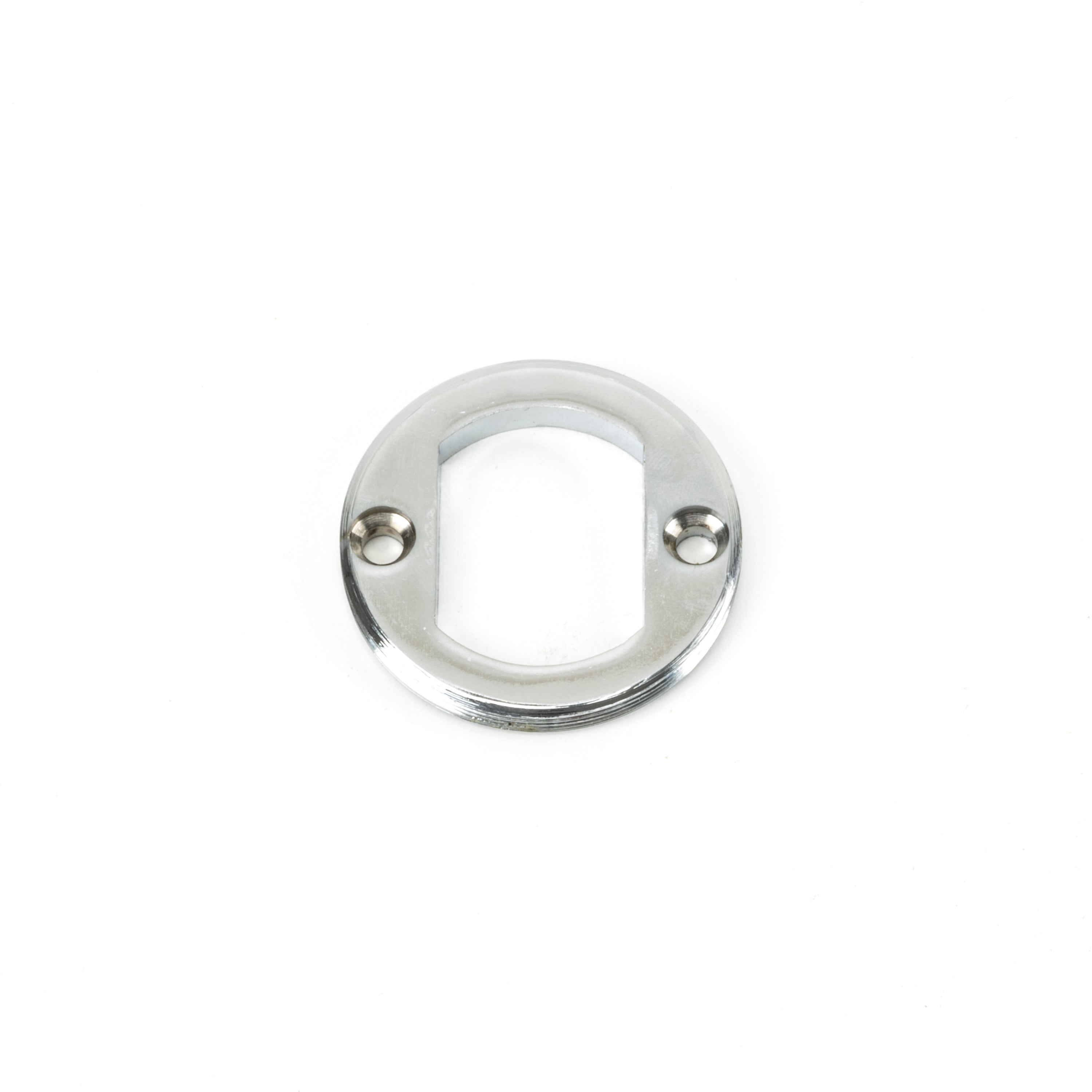 Polished Chrome Round Euro Escutcheon (Art Deco) | From The Anvil-Euro Escutcheons-Yester Home