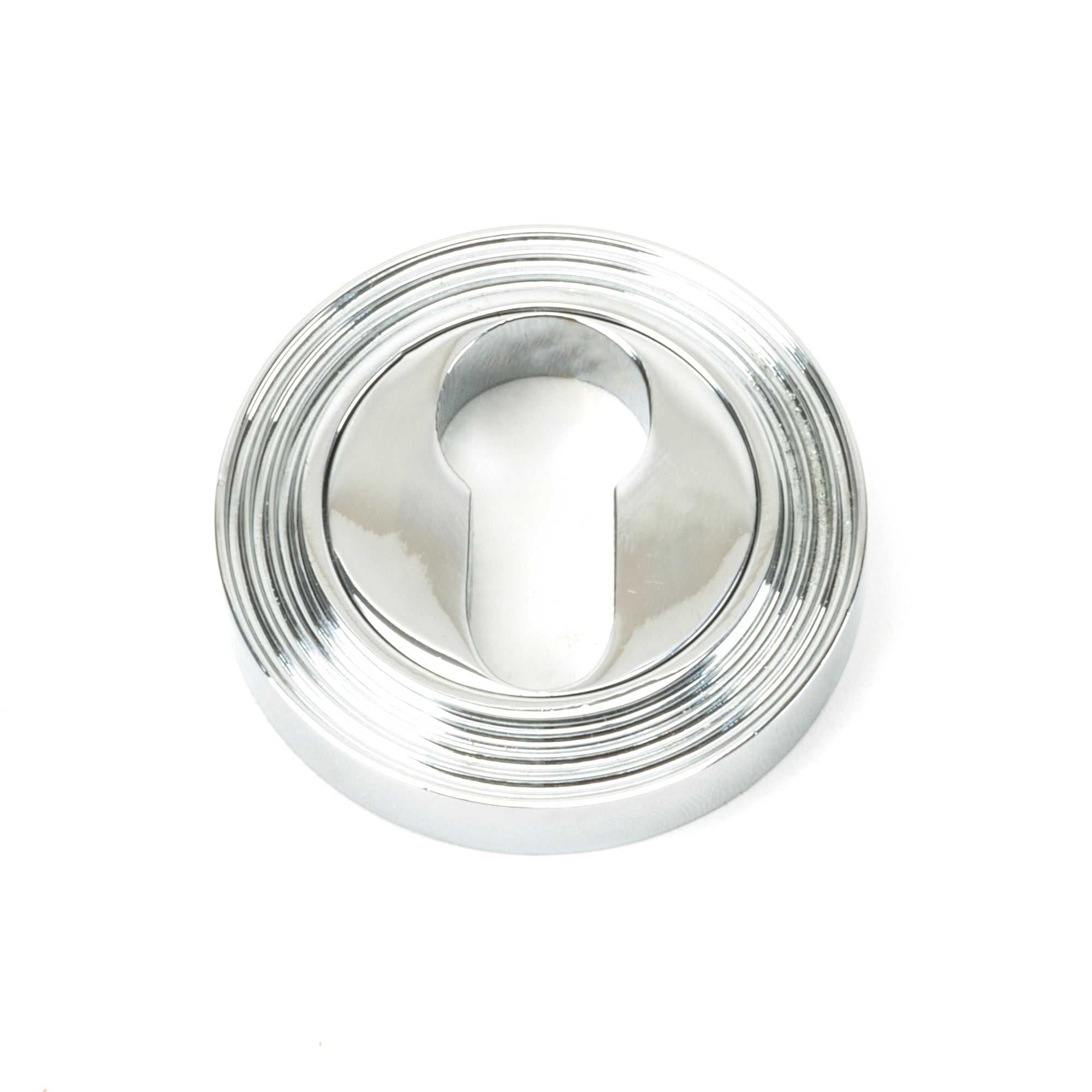 Polished Chrome Round Euro Escutcheon (Beehive) | From The Anvil-Euro Escutcheons-Yester Home